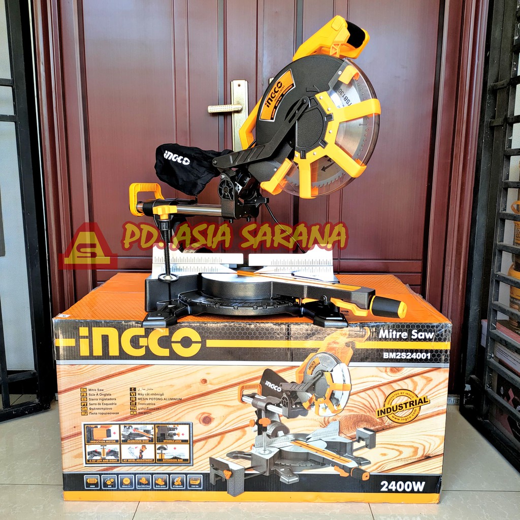 Jual Sliding Mitre Saw 12" INGCO / Mesin Miter Saw Potong Aluminium