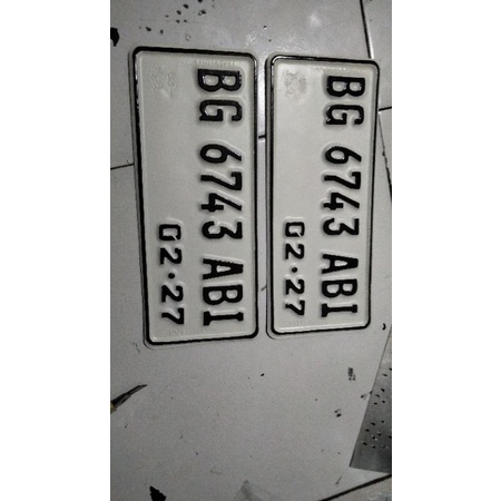 Plat nomor motor standart font baru 2pcs (SEPASANG)