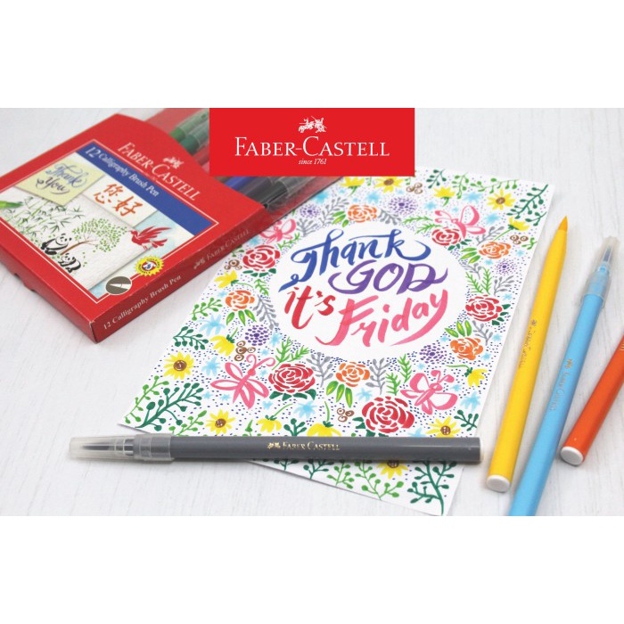 

kaligrafi-perlengkapan- faber-castell calligraphy brush pen set 12 -perlengkapan-kaligrafi.