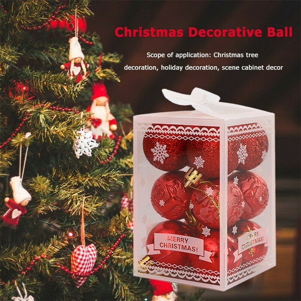 12 Pcs Ornamen Bola Pohon Natal Ukuran 4cm Untuk Dekorasi Pesta Pernikahan