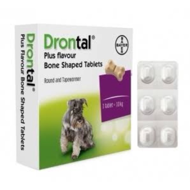 Drontal Plus Tasty Worm Dog - Obat Cacing Anjing - Bone Shaped 1 pcs