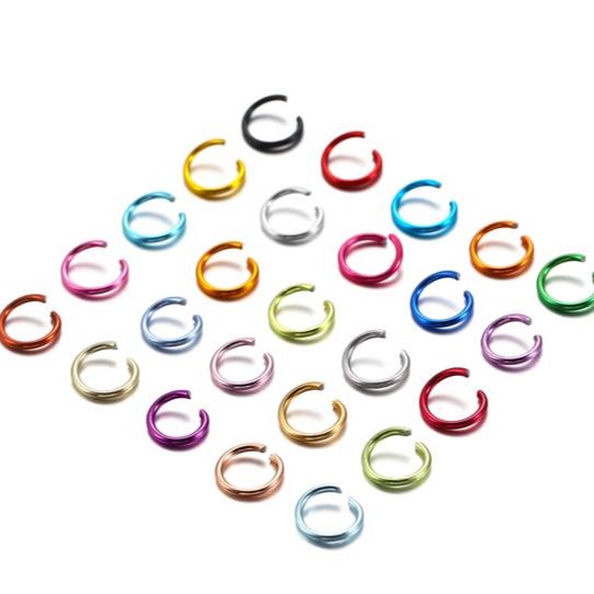 Ring Terbuka/Konektor Split Bahan Aluminum Warna-Warni Ada 27 Model 15-27 Harga/20Pc