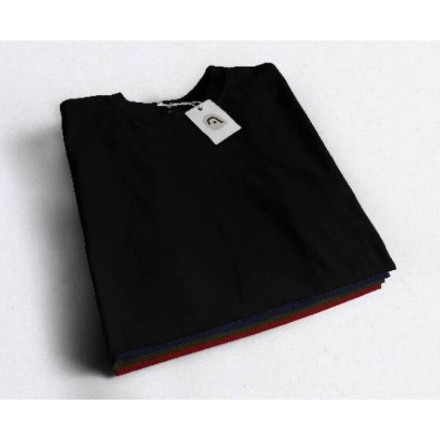  KAOS  POLOS  HITAM BLACK COTTON 30s UNISEX Shopee Indonesia