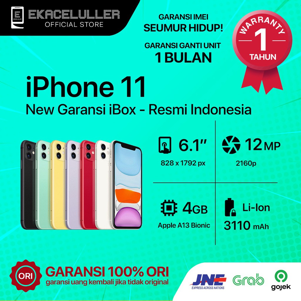 IPHONE 11 64GB NEW GARANSI IBOX | Shopee    Indonesia