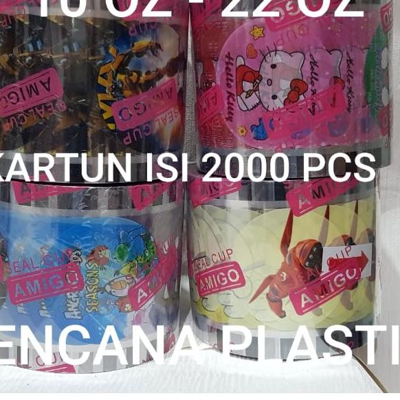 

Ready stock 00D7U Plastik Lid Cup Sealer/ Tutup Gelas Plastik/ Seal Cup Polos /Buah/Kartun 2000 Cup