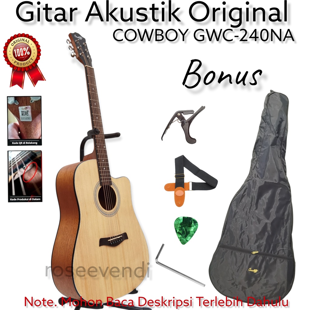 Gitar Akustik Jumbo Cowboy GWC-240NA GWC 240 NA Original
