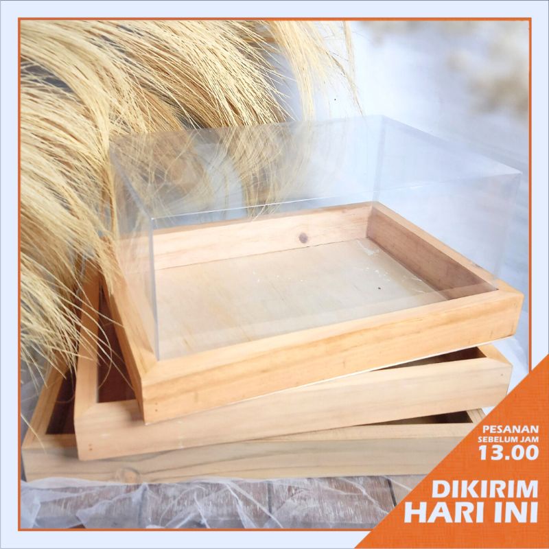 Nampan Kayu Tutup Mika untuk Seserahan Lamaran Pernikahan - NK.MKA