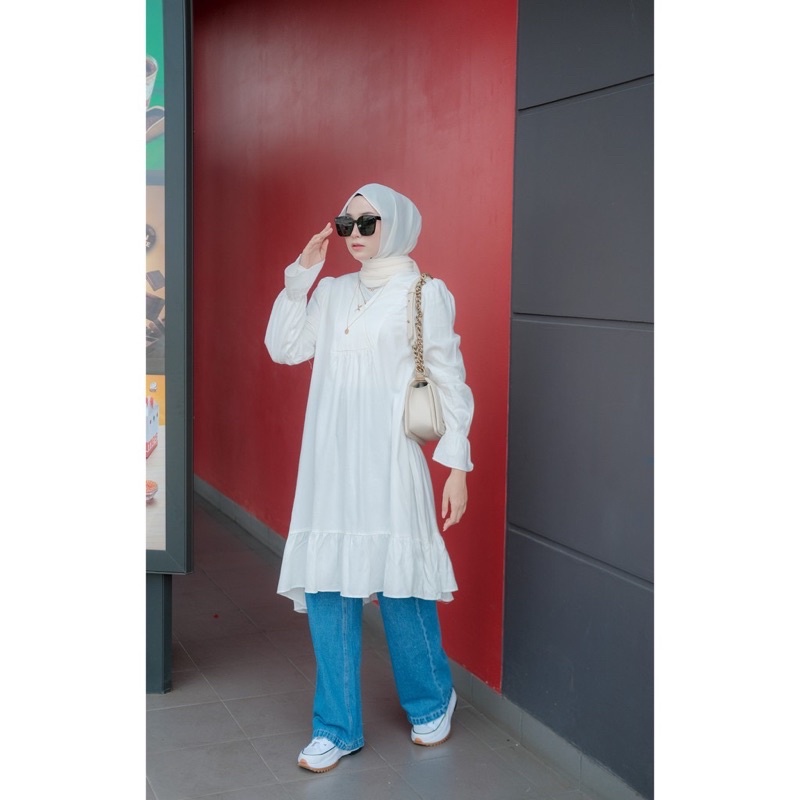 Michy Dress by Mimo Label warna Putih (reseller)