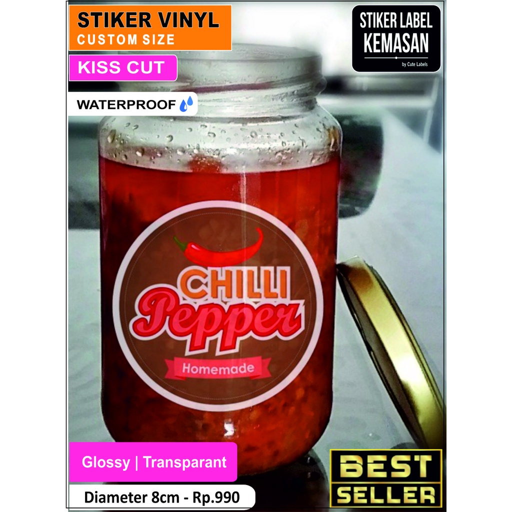 

custom stiker label Kemasan / merk Dagang/Usaha ukuran 8cm