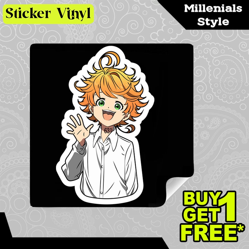 

Stiker Sticker The Promised Neverland Emma Karakter Anime Jepang Aesthetic Bahan Vinyl Satuan Anti Air