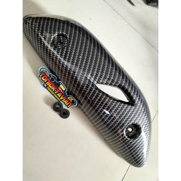 Tameng knalpot karbon motor Scoopy 2021 Scoopy new cover pelindung knalpot motor Scoopy new 2020 202