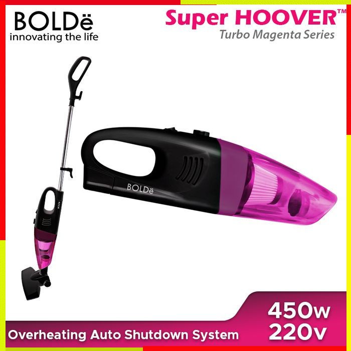 VACUM CLEANER BOLDE SUPER HOOVER TURBO BLACK MAGENTA PENYEDOT DEBU MINI RUMAH KASUR RUANGAN VAKUM