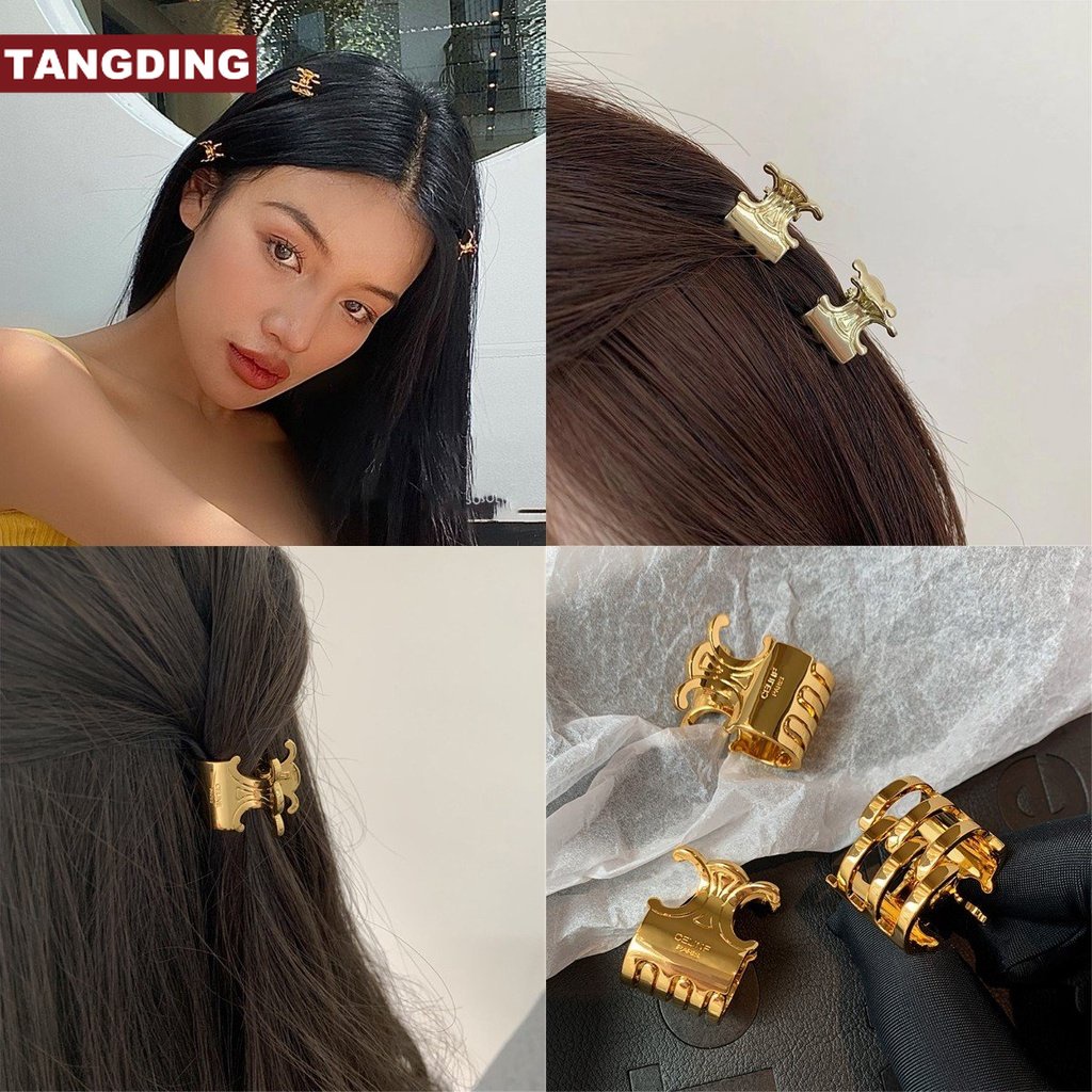 【COD Tangding】1pc Jepit Rambut Poni Warna Metalik Untuk Aksesoris Kepala