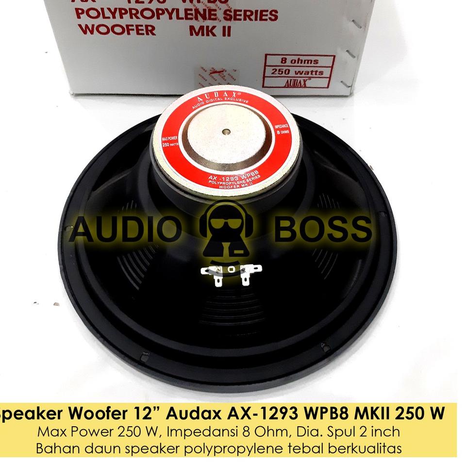 Terlaris.. Speaker 12 Inch Woofer Audax AX - 1293 WPB8 MKII 12 In Bass Indoor Polypropylene