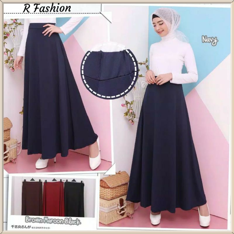 FASHION ROK WANITA ROK PANJANG WANITAJERSEY TEBAL MUSLIM HJ6943