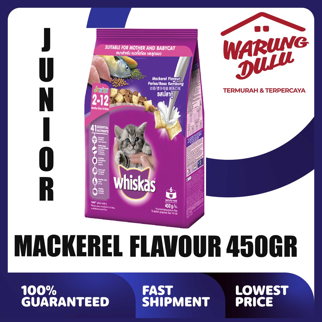 WHISKAS JUNIOR MACKEREL 450GR