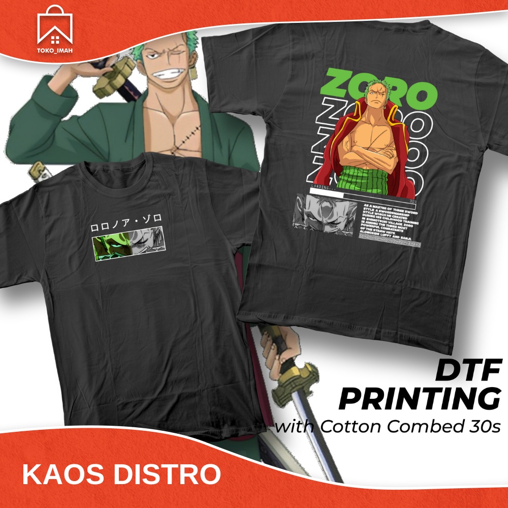 jual kaos distro TERMURAH T-SHIRT PRIA ZORO 01PIECE SERIES 01/ SABLON DTF KEKINIAN/T-SHIRT PRIA CUSTOM WANITA UNISEX/KAOS UNISEX