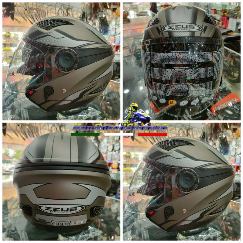 HELM ZEUS ZS610 ZS 610 ZS-610 Half face Double visor-Motif 2