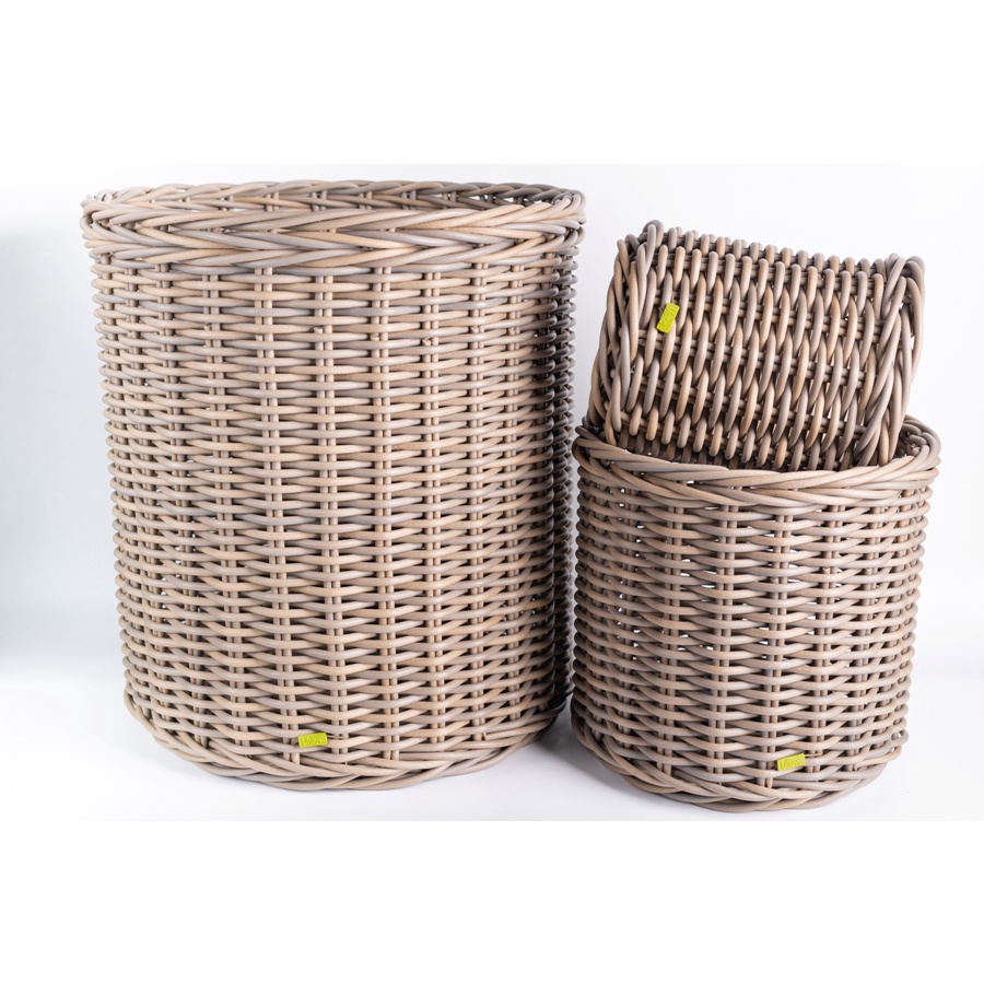 Wide Round Cylinder Basket in Bright Nude - Double Xtra Large