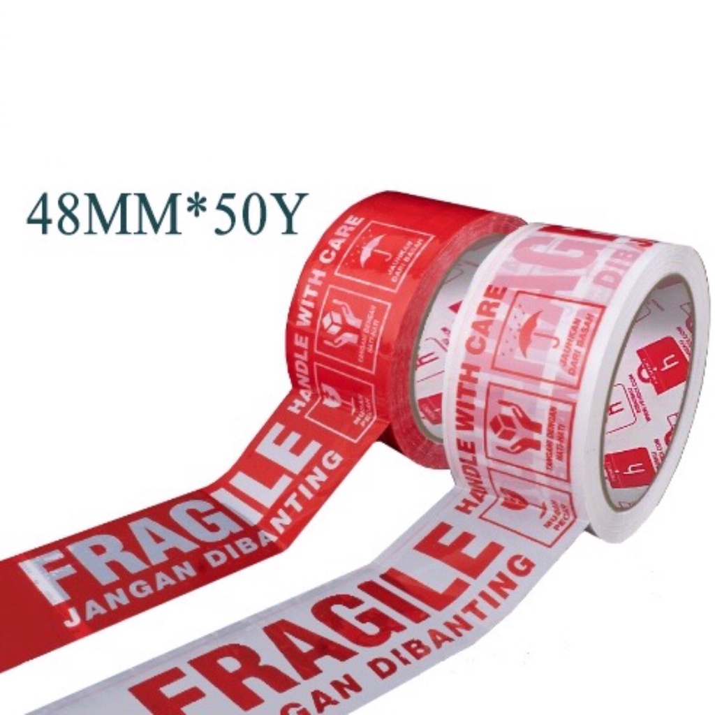 

Solasi Besar Fragile Merah Putih / Lakban / Solasiban / Perekat Paket