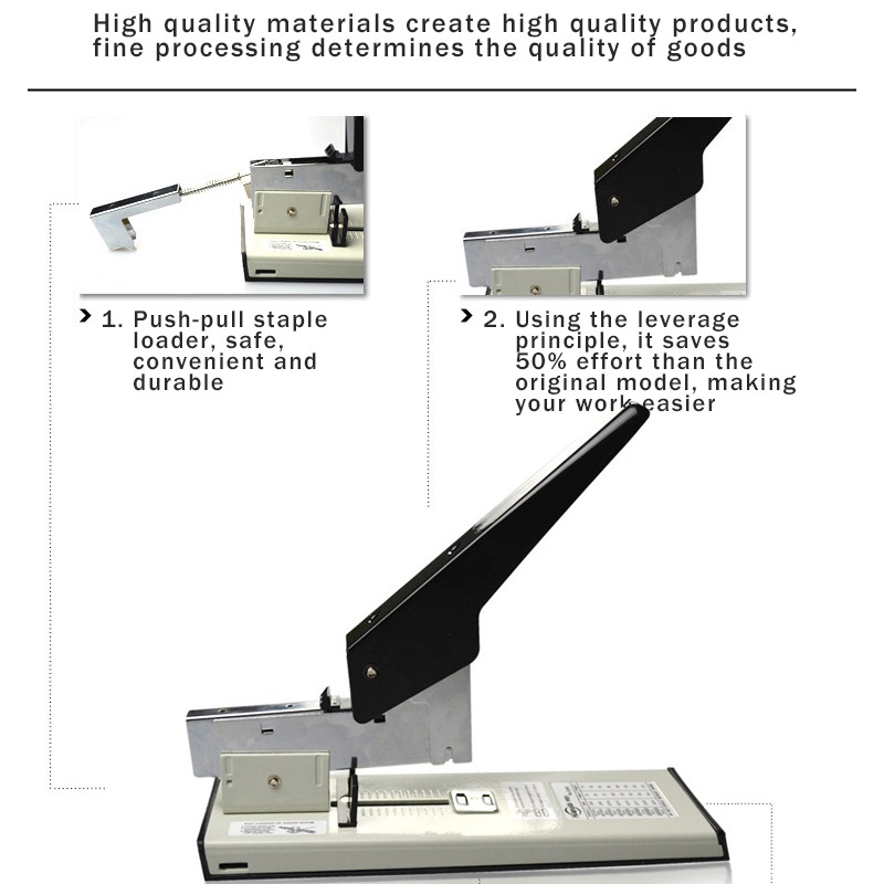 【100 Lembar】Heavy Duty Stapler/Penjilidan Kertas Stapler Adjustable Logam Tugas Berat/Alat Stapler Jilid Besar/Stapler Logam Tugas Berat