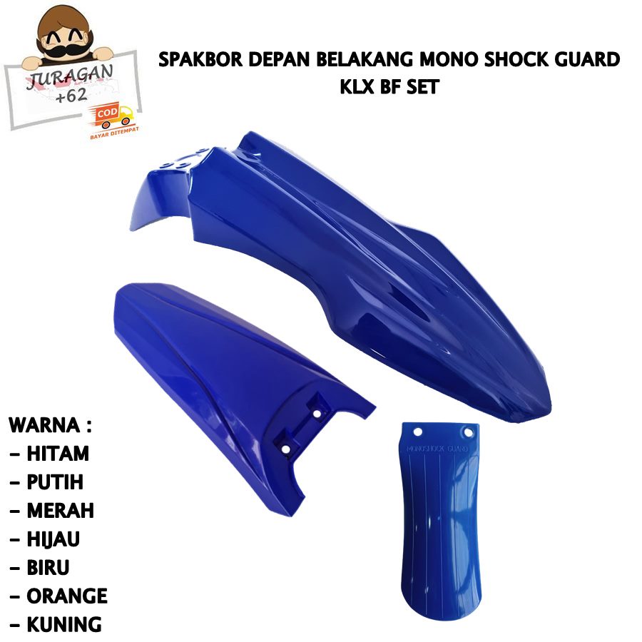 SPAKBOR SET KLX BF BIG FOOT 150 250 DTRACKER DEPAN BELAKANG COVER LUMPUR MONOSHOCK D TRACKER