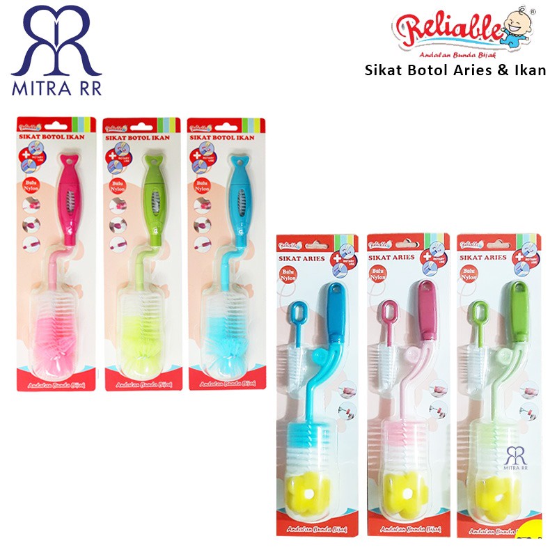 Reliable Sikat Pembersih Botol Dot / Sikat Botol Susu Bayi Murah Bottle Brush 2in1