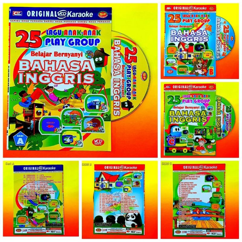 Kaset Original Karaoke Video 25 Lagu Anak Anak Play Grup Belajar Bernyanyi Bahasa Inggris-Kaset Kara