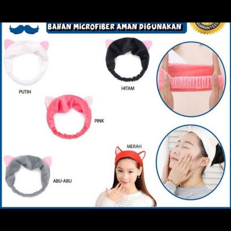 BANDO RAMBUT KOREA HEAD BAND UNTUK CUCI MUKA MAKEUP FASHION KUCING