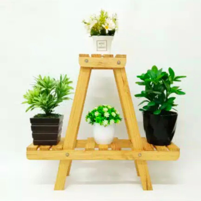 rak taman kayu, rak tanaman bunga, pot kaktus sekulen murah