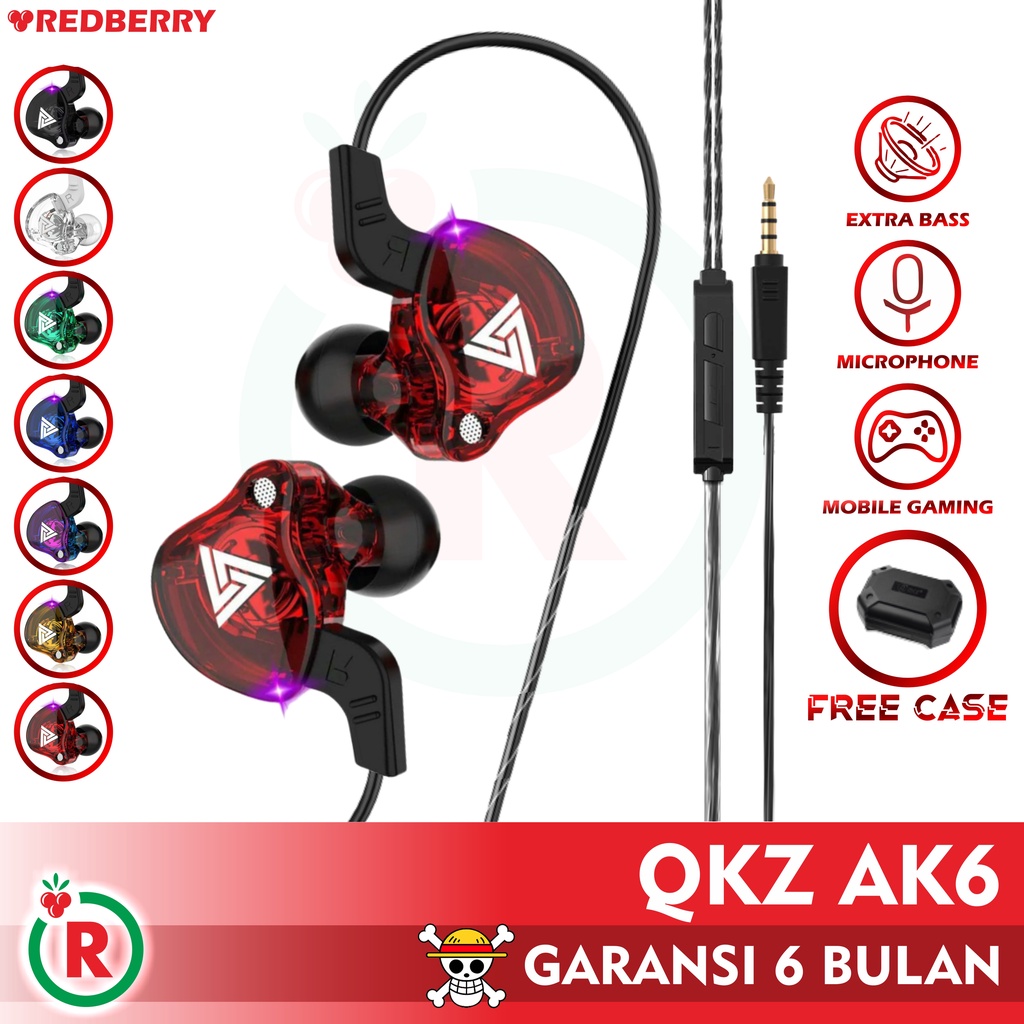 Headset QKZ AK6 original HIFI stereo BASS music telfon Sport gaming daily earphone with mic-0
