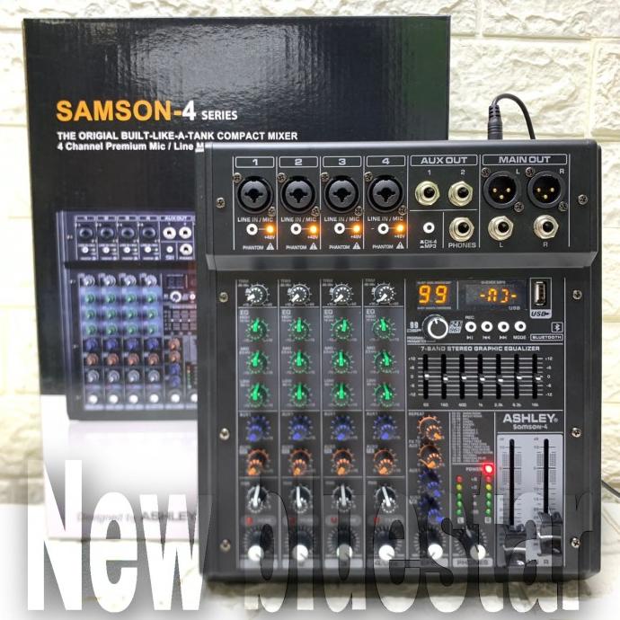 Mixer Audio Ashley Samson 4 Original 4 Channel Bluetooth - Soundcard Termurah