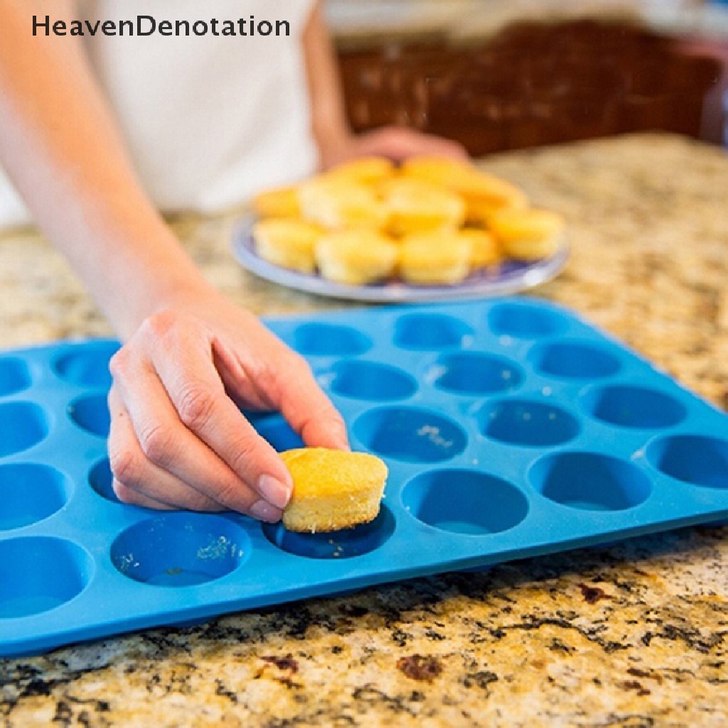 [HeavenDenotation] 24 Cavity Pan Tray Silicone Mini Cupcake Cookie Bakeware Baking Mold Muffin Cup