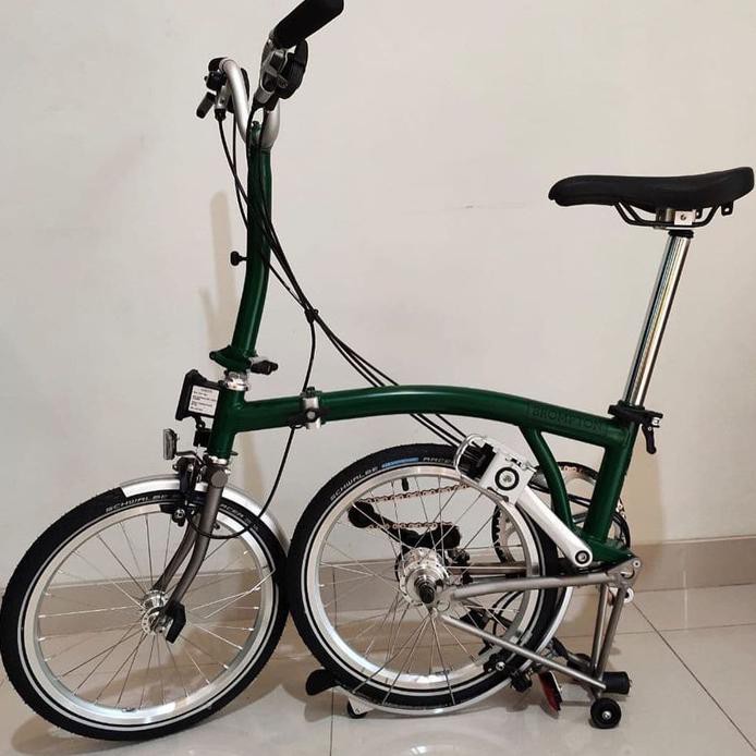 Sepeda Lipat Brompton M6L-X Superlight Titanium 2020 Racing Green M6LX