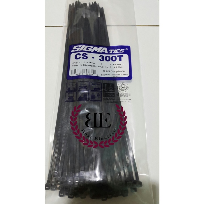 

READY Kabel Ties / Kabel Tis / Cable Tie CS 300 T HITAM 30 cm SIGMA CS300T MURAH