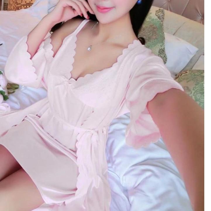 ▼ Kimono Tidur Wanita Dewasa Bahan Satin Import Set 2 in 1 CHASE003 ✥