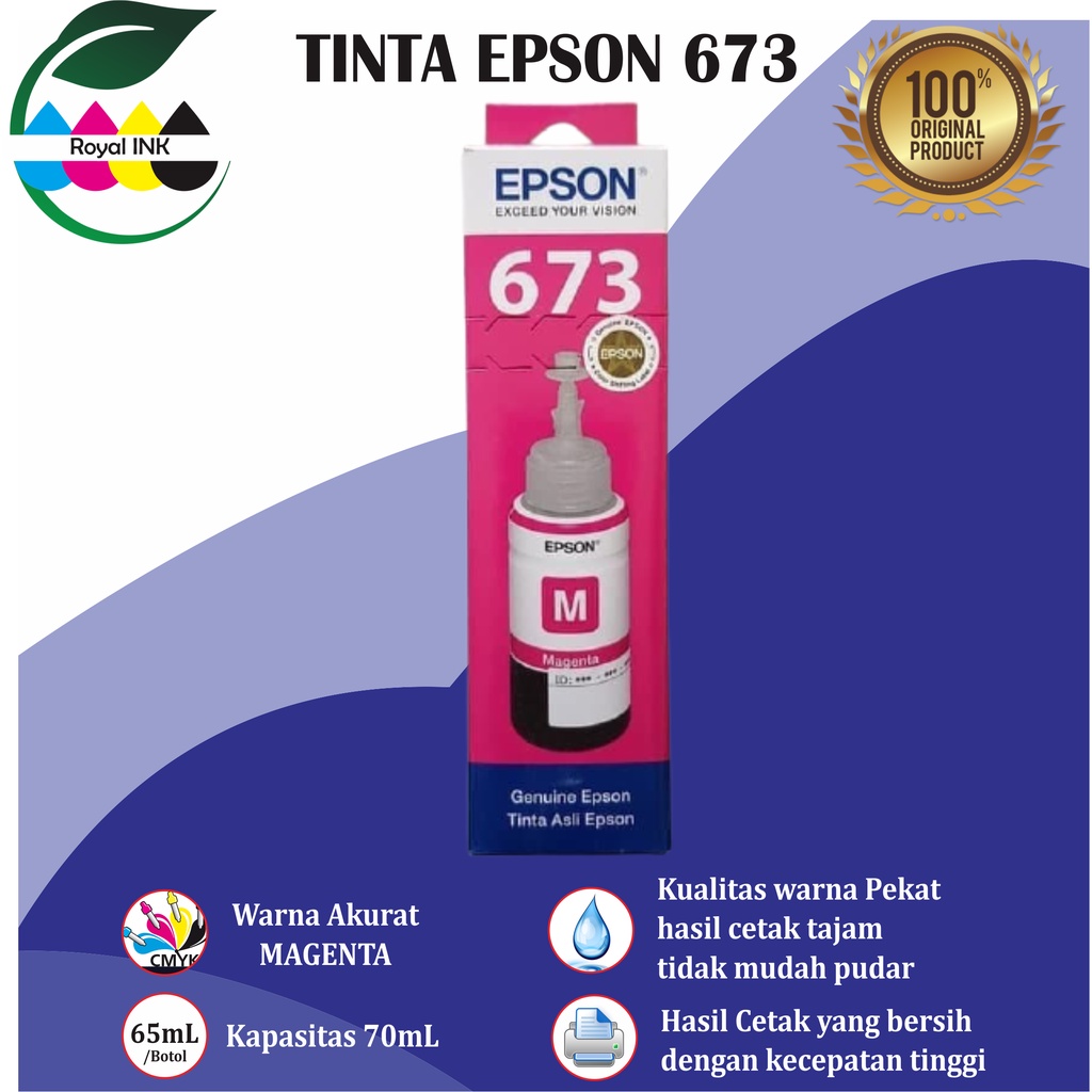 Tinta Epson 673 PREMIUM(COMPATIBLE)  FOR L800, L805, L805, L850, L1800 - Cartridge Tinta