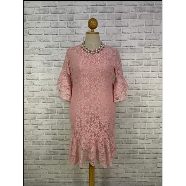 DRESS MILADA BAHAN BROKAT FATMAWATI IMPORT BANGKOK