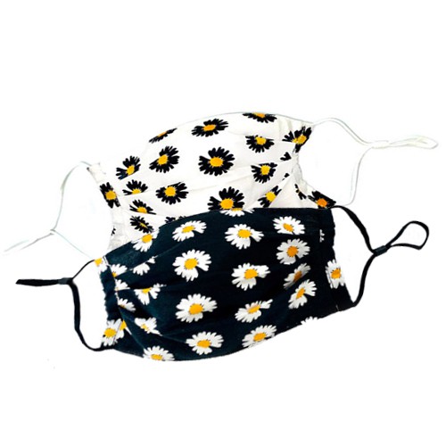 

La Floret 2 pcs MC-20 Masker kain Non-Medis Daisy Flower white and black 2 pcs