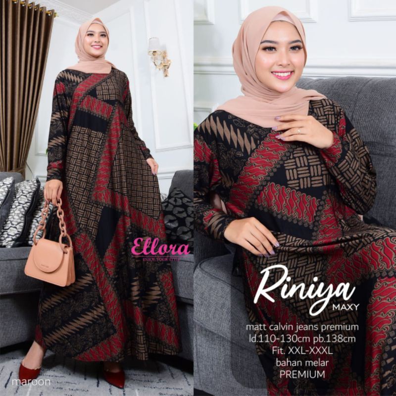 GAMIS RINIYA, BAHAN CALVIN JEANS PREMIUM, LD.110-130 PB.138, NO BUSUI