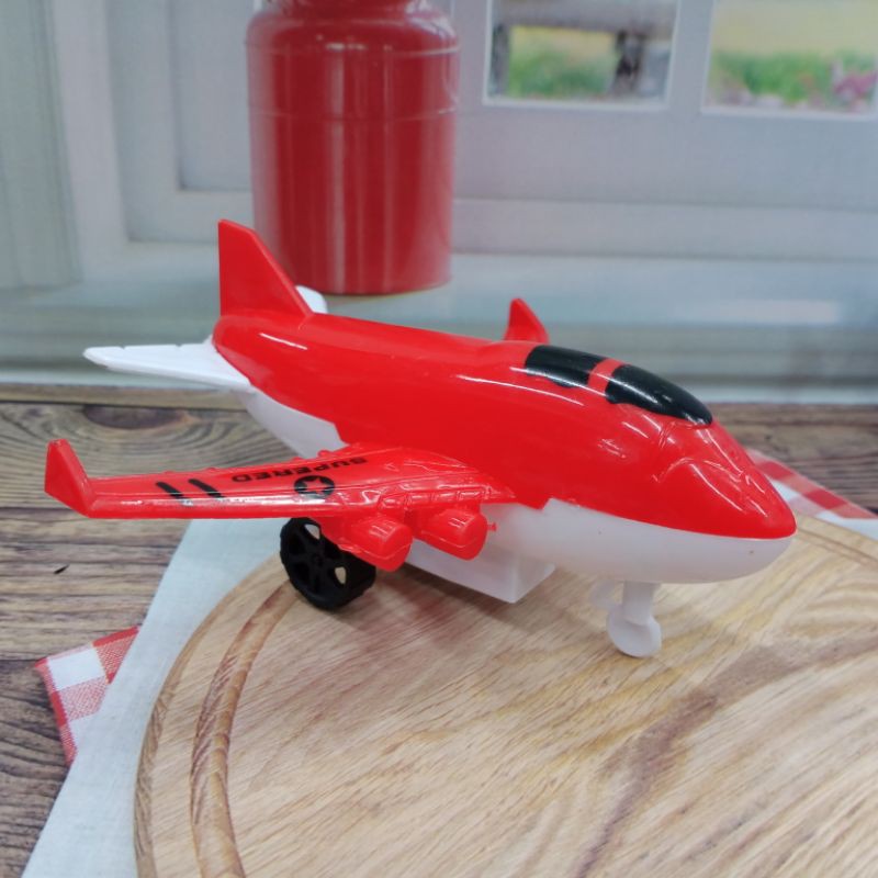 Mainan Pesawat Terbang Mini Pullback Isi 2Pcs Mainan Anak Cowok