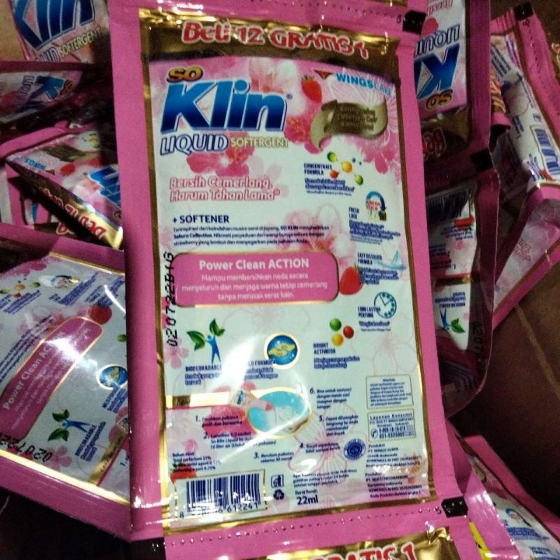 So Klin Cair Sachet Paket 40 Sachet So Klin 22ML Cair Sabun Cuci Softergent