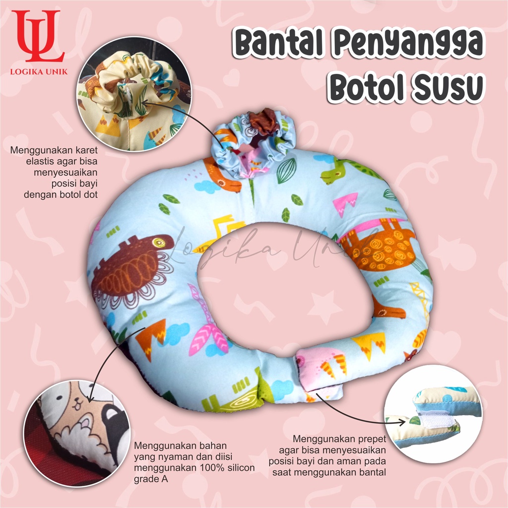 Bantal Bayi Multifungsi Penyangga Botol Dot Susu Bottle Holder dan Leher / Bottle Holder / Bantal le