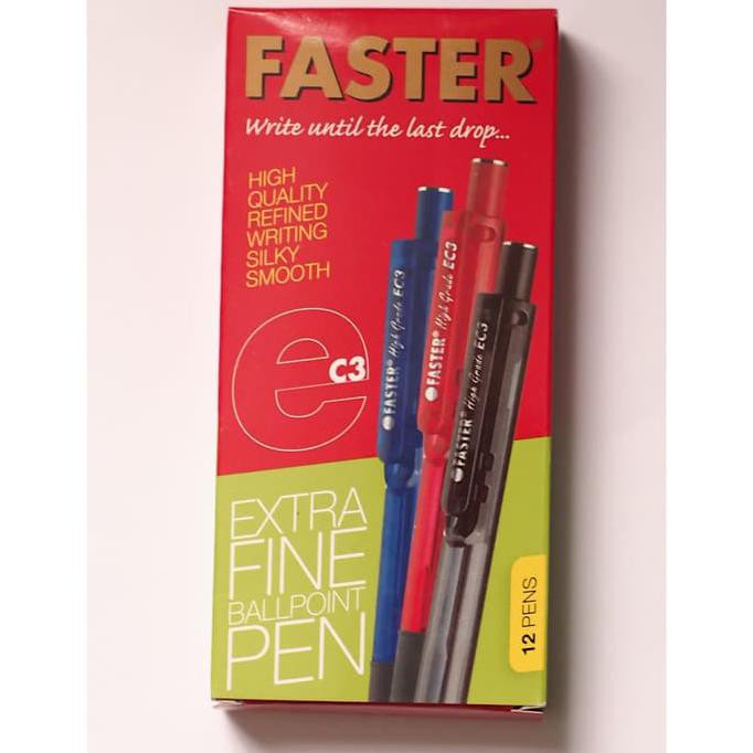 

Ballpoint/ Pulpen Faster EC3 ,0.7mm isi 12 pcs -black