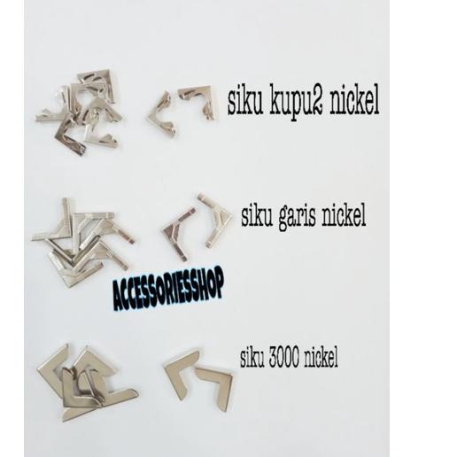 

❈Model Baru✳ Siku kupu² garis polos nikel/siku yasin/sudut buku/siku agenda-1gross 64 ❈