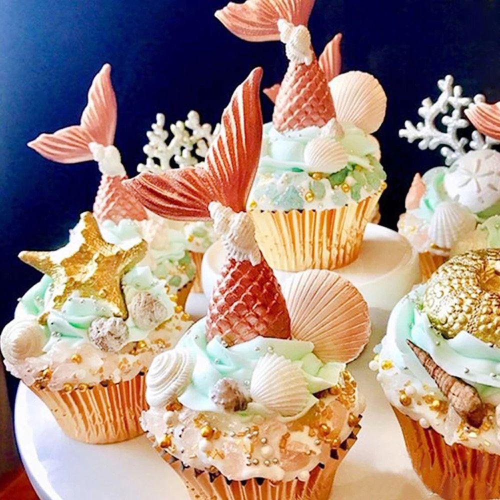 Suyo Cetakan Silikon Bentuk Ekor Mermaid Untuk Membuat Kue / Permen / Pastry