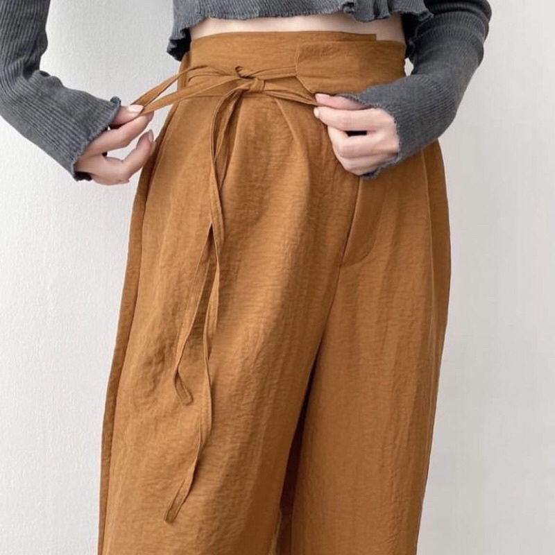 Celana cringkel tali samping/celana cringkel kekinian/celana cringkel airflow/Cringkle Airflow Premium Zoey Loose Pants Kulot Highwaist / Cullotes Celana Kerja Anti Kusut