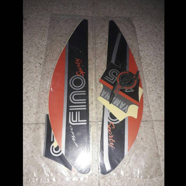 Striping sticker lis ori yamaha mio fino sporty warna hitam silver
