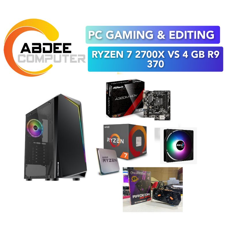 PC GAMING AMD R7 2700X RAM 16 GB SSD 120 GB VGA 4 GB R9 DDR5 + SAMSUNG 24IN CURVED LENGKAP