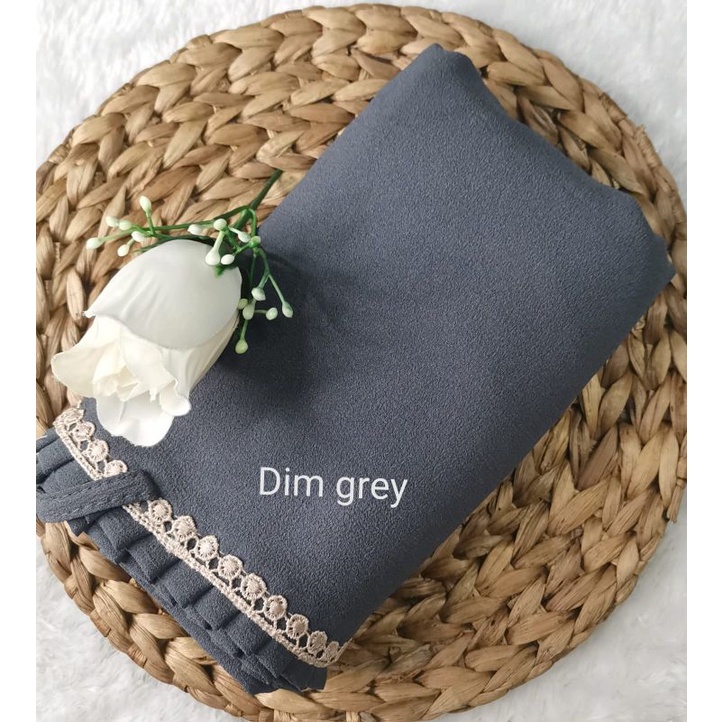 BERGO MARYAM KCB-LIPIT RENDA/AL'FADANI HIJAB-Dim grey